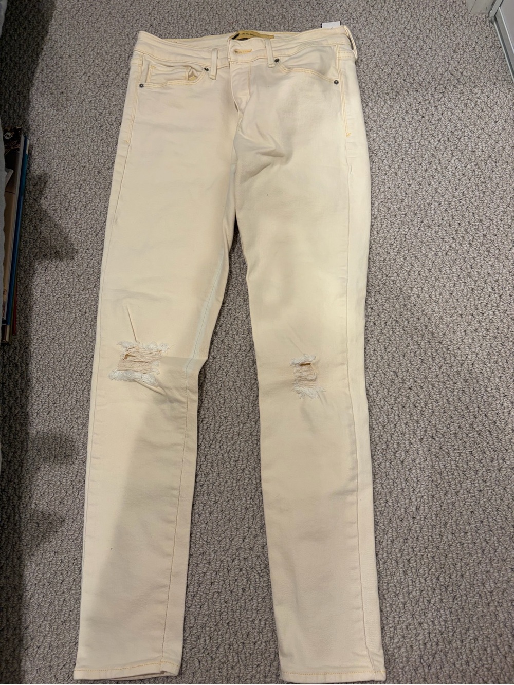 Signature by Levi Strauss Mid Rise Skinny Distressed Jeans - butter yellow